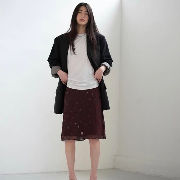 teak 티크 도트 스커트