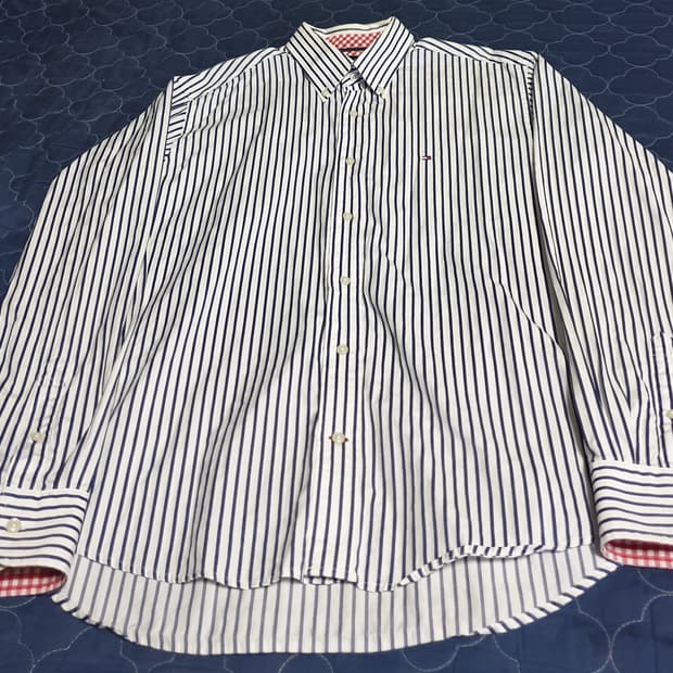 타미힐피거 스몰로고 스트라이프 셔츠 (M)