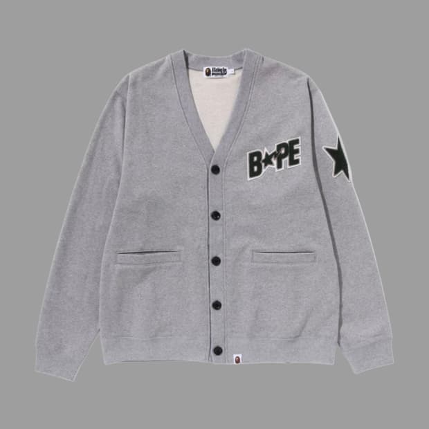 3XL - 베이프 베이프스타 오버핏 스웨트 가디건 그레이