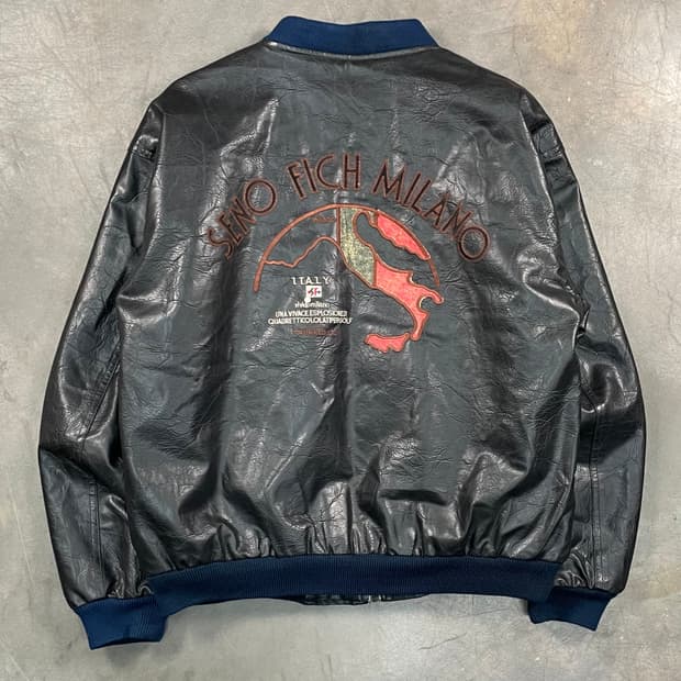 빈티지 레더 봄버 자켓