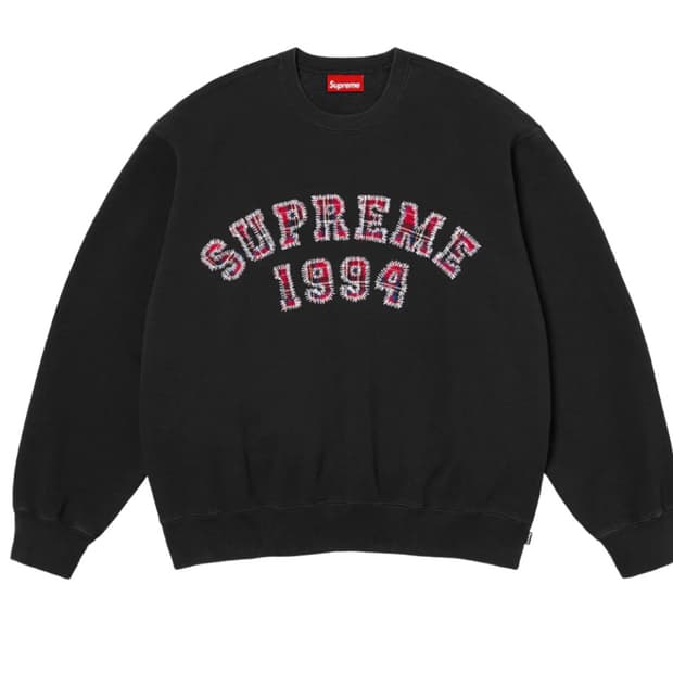 슈프림 플레이드 아크 크루넥 블랙