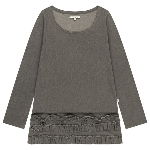 코이세이오 바텀 멀티플 프릴 드레스 브라운