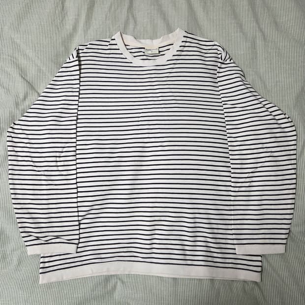 블랭크룸 피케 스트라이프 롱슬리브 아이보리 2 / 긴팔 쭉티