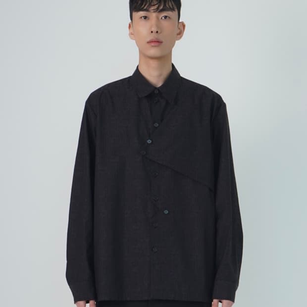 YOSUK Flap shirts (Black) – 1사이즈