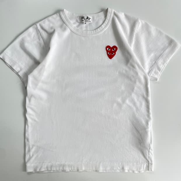Comme des Garcons  꼼데가르송 더블와펜 화이트 반팔 티셔츠