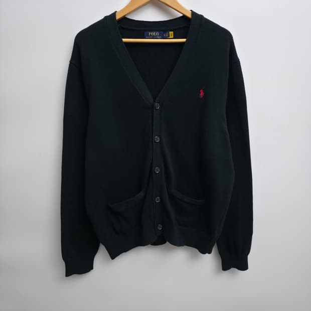 [XL] 폴로 랄프로렌 블랙 가디건 신형 큐알택