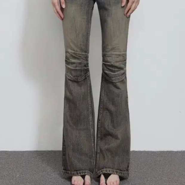 보헤미안서울 보헴서 포인트 빈티지 부츠컷 팬츠 블루