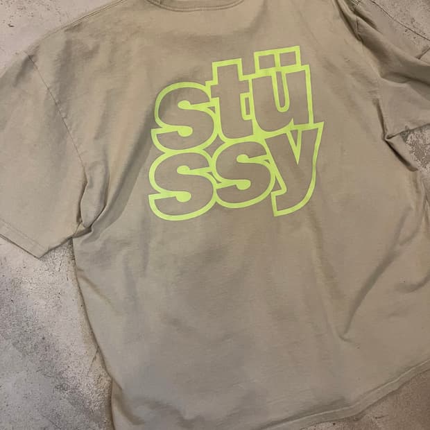 스투시 반팔 베이지 XXL