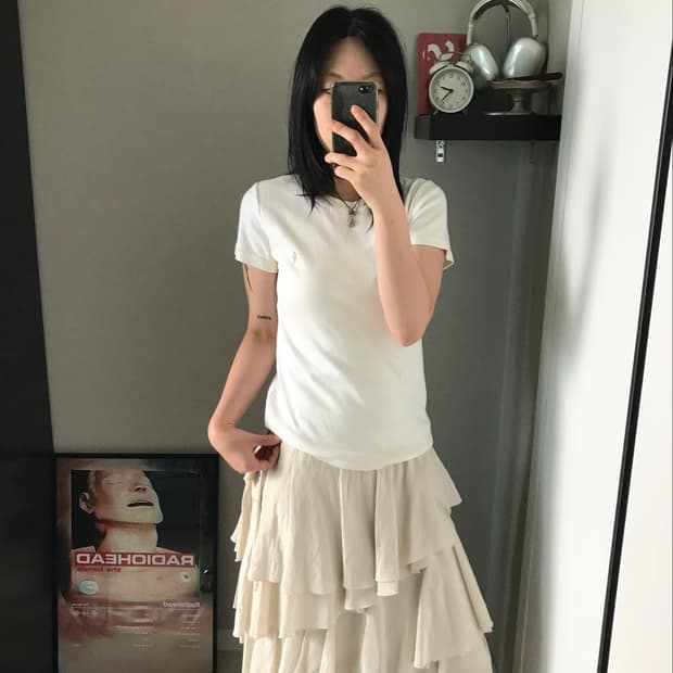폴로 랄프로렌 여성라인 포니로고 화이트 반팔티