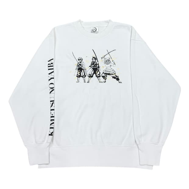 GU 귀멸의칼날 젠이츠 탄지로 이노스케 맨투맨 화이트 M