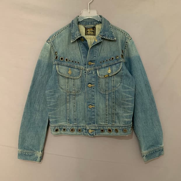 L LEE 리 00s 빈티지 여성 슬림 펀칭 데님 청자켓