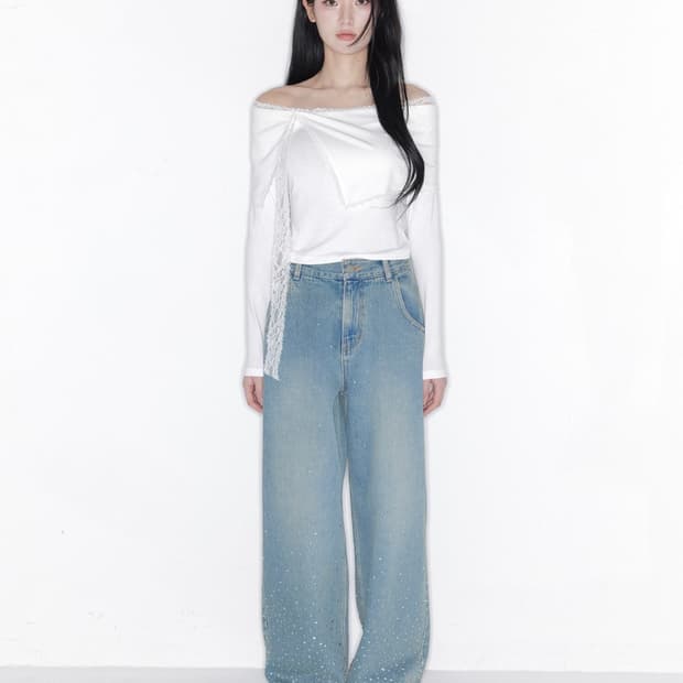 더티스 트윙클 크리스탈 세미 데님 팬츠 M/Long