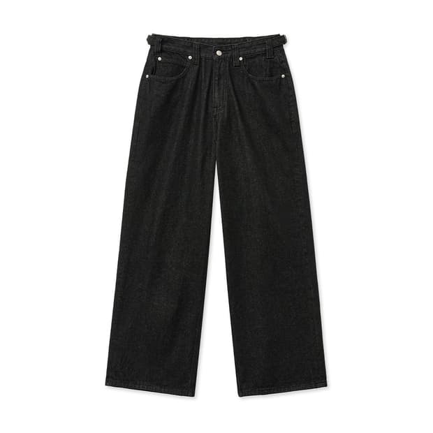 노운 noun [25S/S] wide denim pants (black)