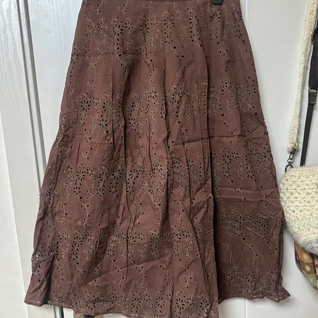 빈티지 브라운 스커트