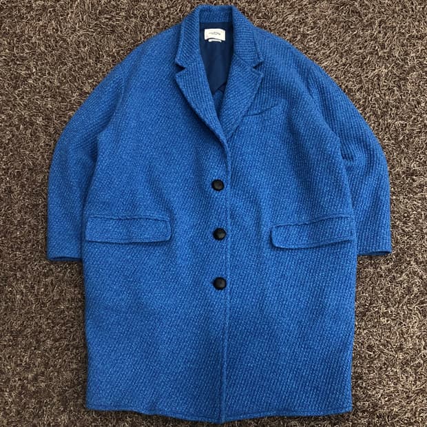 이자벨마랑 블루 울 오버핏 코트