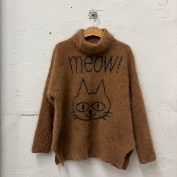 히스테릭 글래머 울 고양이 니트