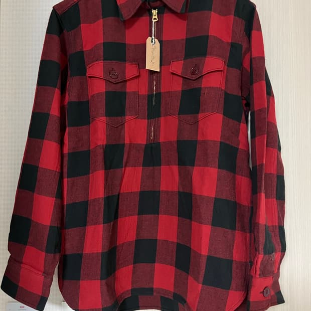 버거스플러스 버팔로 체크 아노락 셔츠 새상품