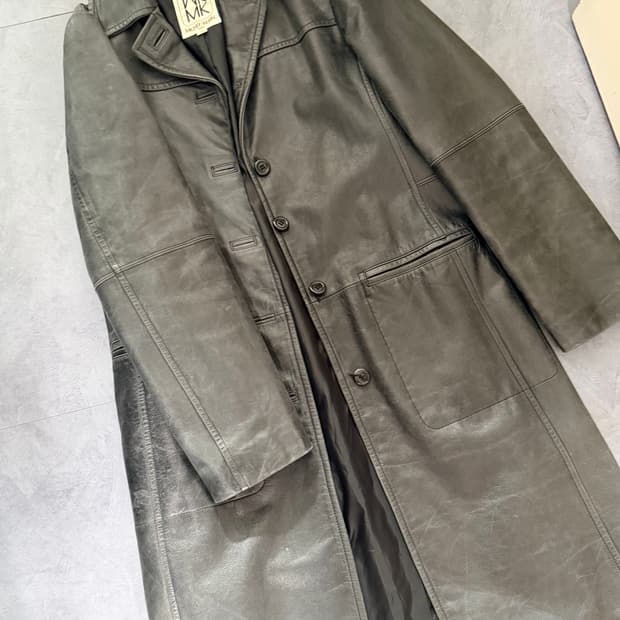 가죽롱자켓 마지막사진 착샷확인🖤