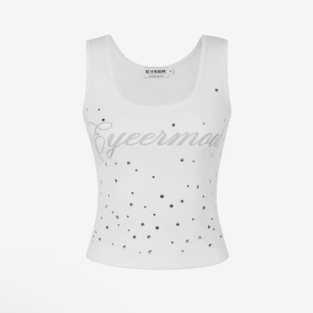 EYEER 이와이이알 크리스탈 비즈 탱크탑 나시 민소매