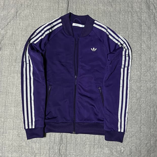 아디다스 슈퍼걸 져지 퍼플 95 여성 트랙탑 집업 삼선 보라