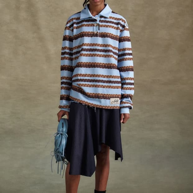 앤더슨벨 헤어 브래이드 스트라이프 카라 티셔츠 atb1264w(BLUE)