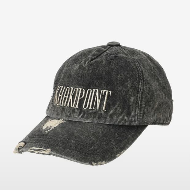 카키포인트 모자 Destroyed Denim cap (gray)