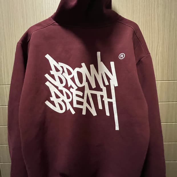 브라운브레스 버건디 후드티 S 기모