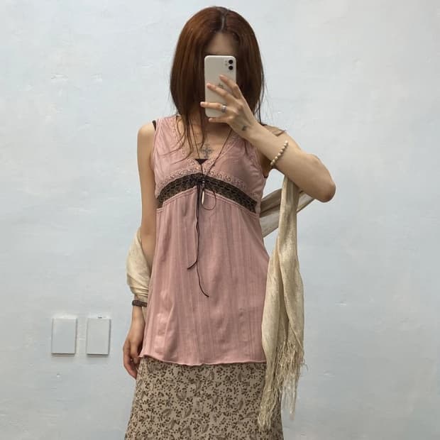 [3676]Dusty pink sleeveless top