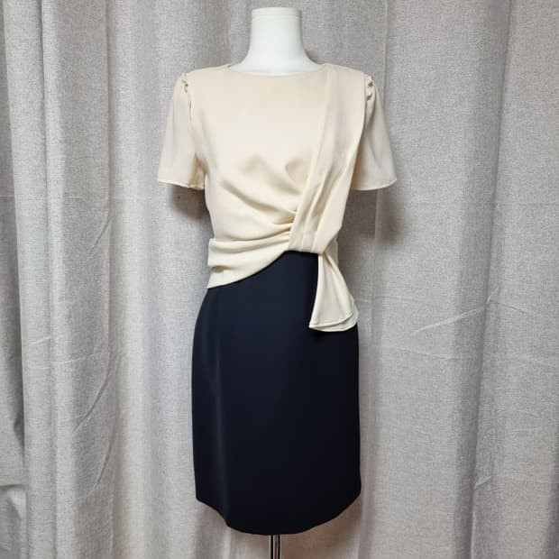 LYNN 린 원피스 투피스st 아이보리블랙 (55) 새상품