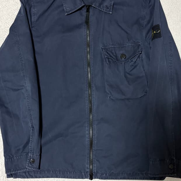 스톤아일랜드 올드이펙트 오버셔츠 다크네이비 L