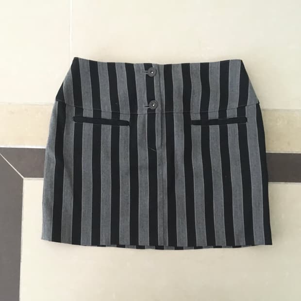 Stripe pattern mini skirt