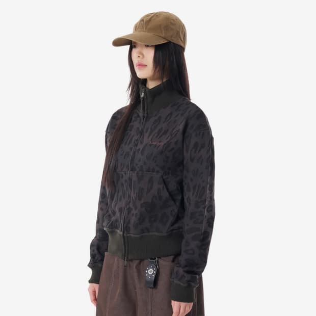 Leopard Logo Track Jacket (Black)