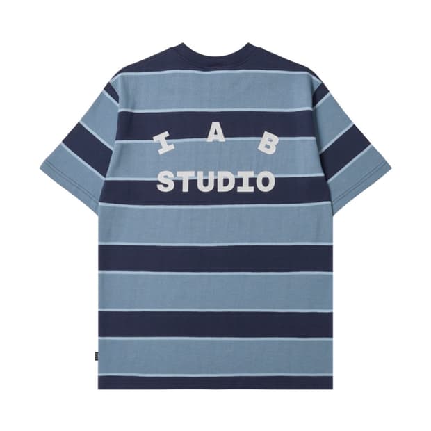 [M] 아이앱 스튜디오 스트라이프 티셔츠 블루 화이트