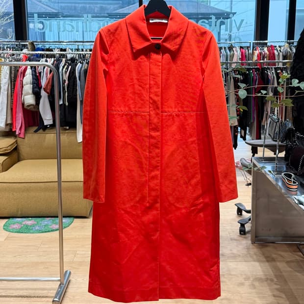 질샌더 오렌지 코튼 싱글 코트 