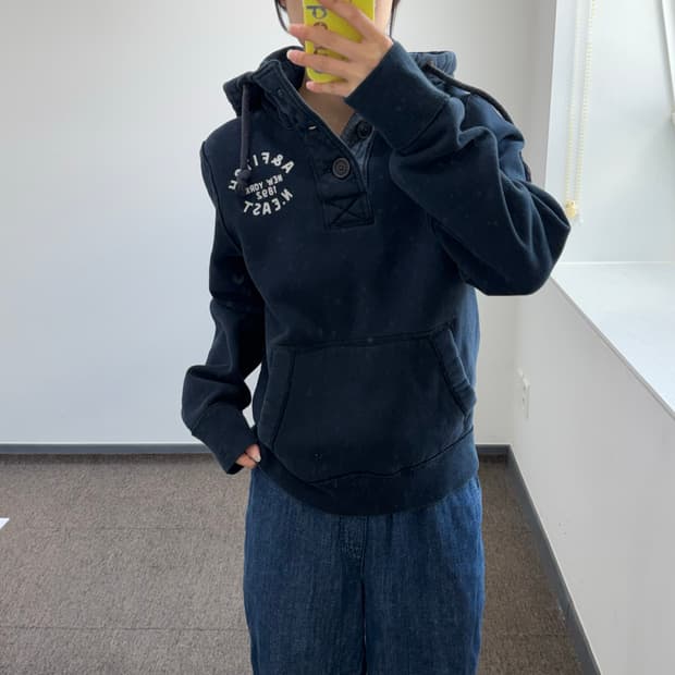 Abercrombie 아베크롬비 버튼업 다크네이비 후드티 