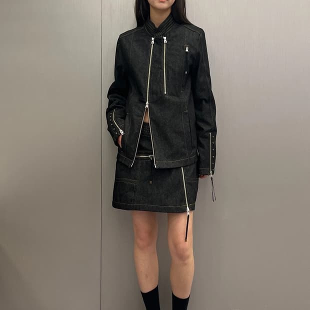 ASYMMETRIC COTTON JACKET (UNISEX) DARK D