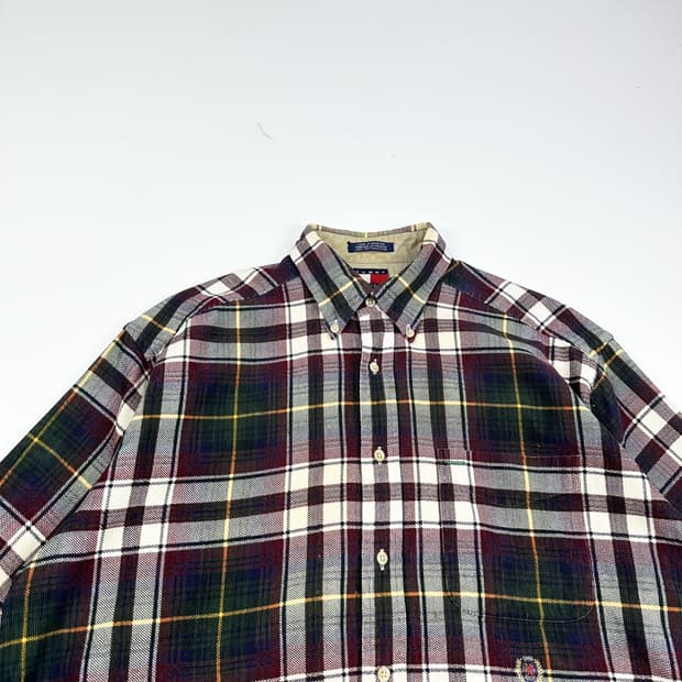 타미힐피거 크레스트 포켓 타탄 체크셔츠 (실측 XL)