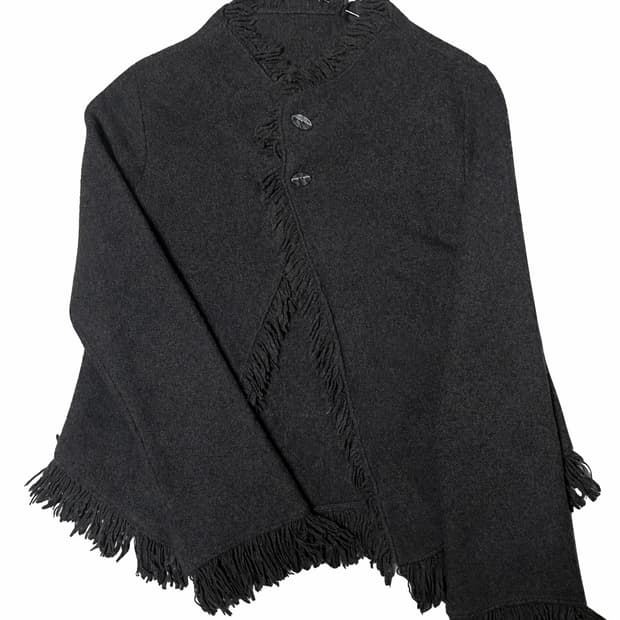 프린지 브라운 가디건 