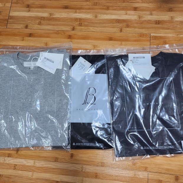 [4] 브라운야드 원데이 티셔츠 그레이, 차콜, 블랙