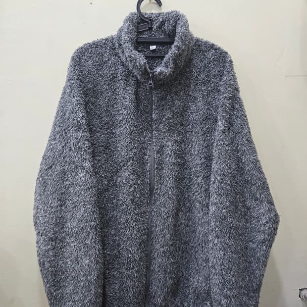 유니클로 그레이 플리스 집업 자켓 XXL