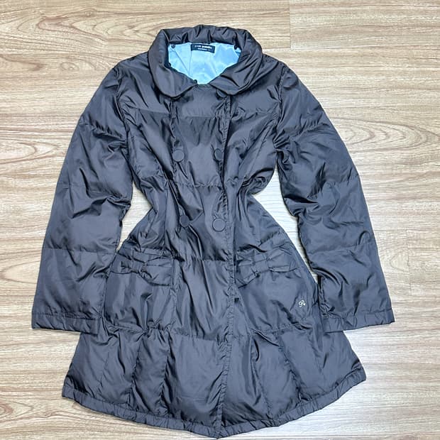 빈티지 리본 초코민트 브라운 패딩 코트 히메갸루 로걀 라떼 헤이세이 고딕