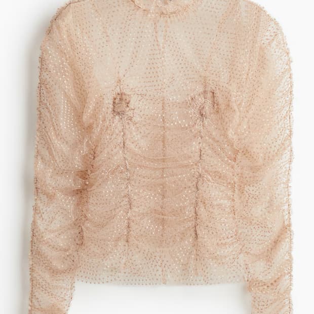 시스루 셔링 탑