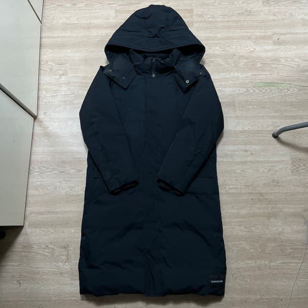 캘빈클라인 진스 덕다운 와펜 후드 롱패딩 점퍼 [다크 네이비] M/95