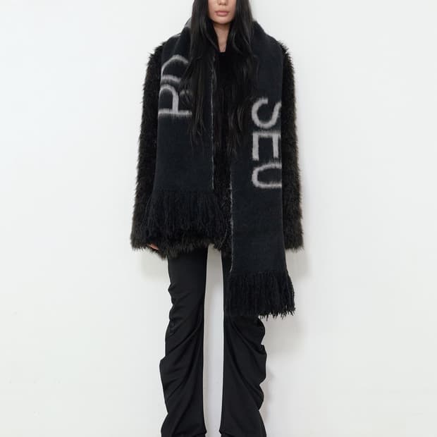 보헤미안서울 로고 니트 머플러