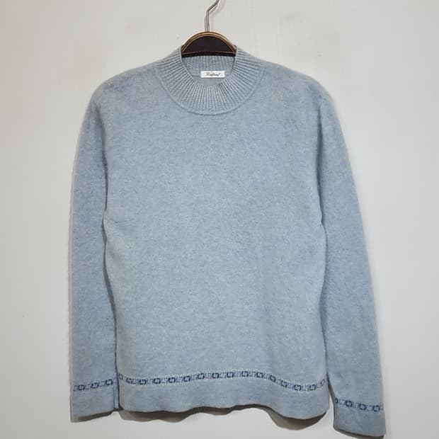 (M) 반폴라 캐시미어 니트 하늘색 반목 스웨터 캐주얼 