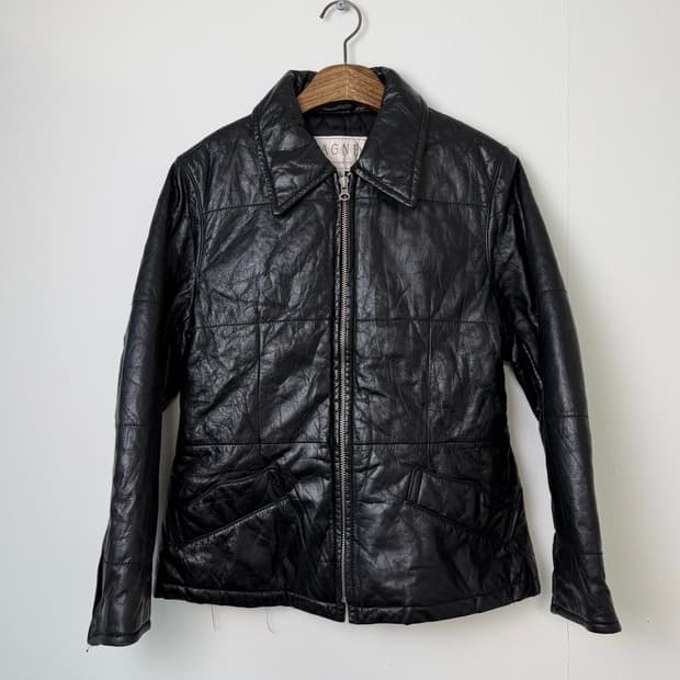 JPN 빈티지 카우 레더 푸퍼 자켓