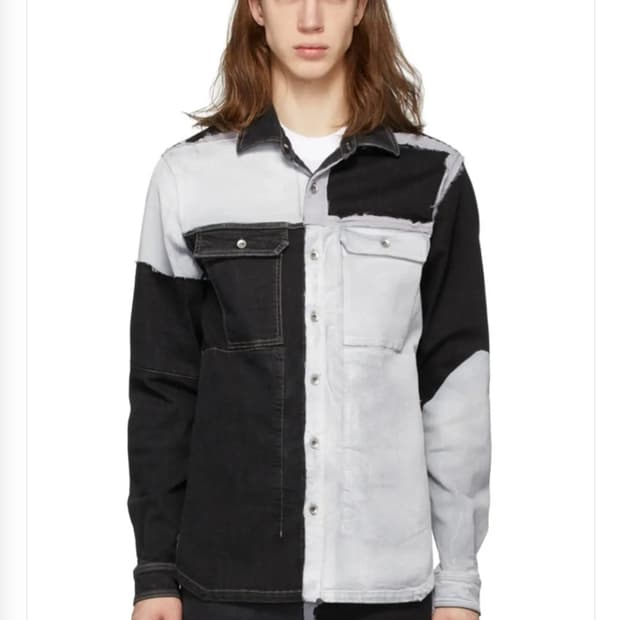 릭오웬스 타이론 데님 셔츠 자켓 m