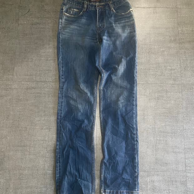 일본빈티지 Jaba 올드스쿨스트릿 혁오풍 워시드 스트레이트데님롱팬츠