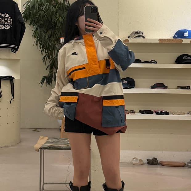 나이키 나일론 올드스쿨 무드 멀티포켓 아노락 U261