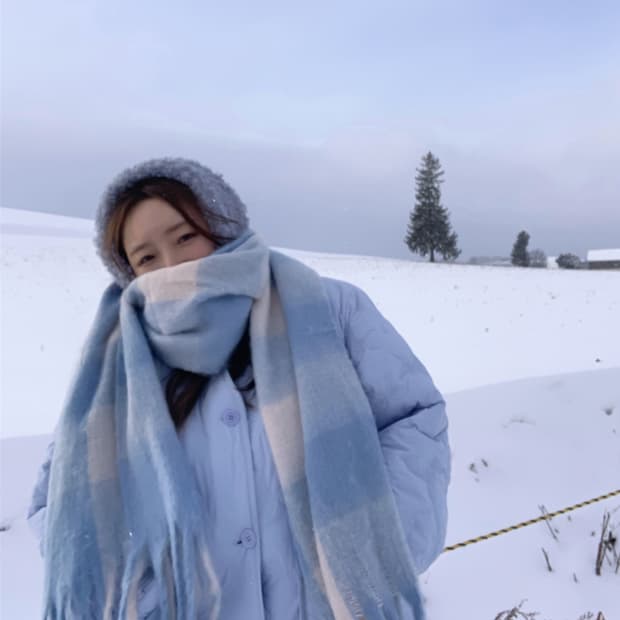 파스텔 체크 빅사이즈 겨울 목도리 머플러 새상품